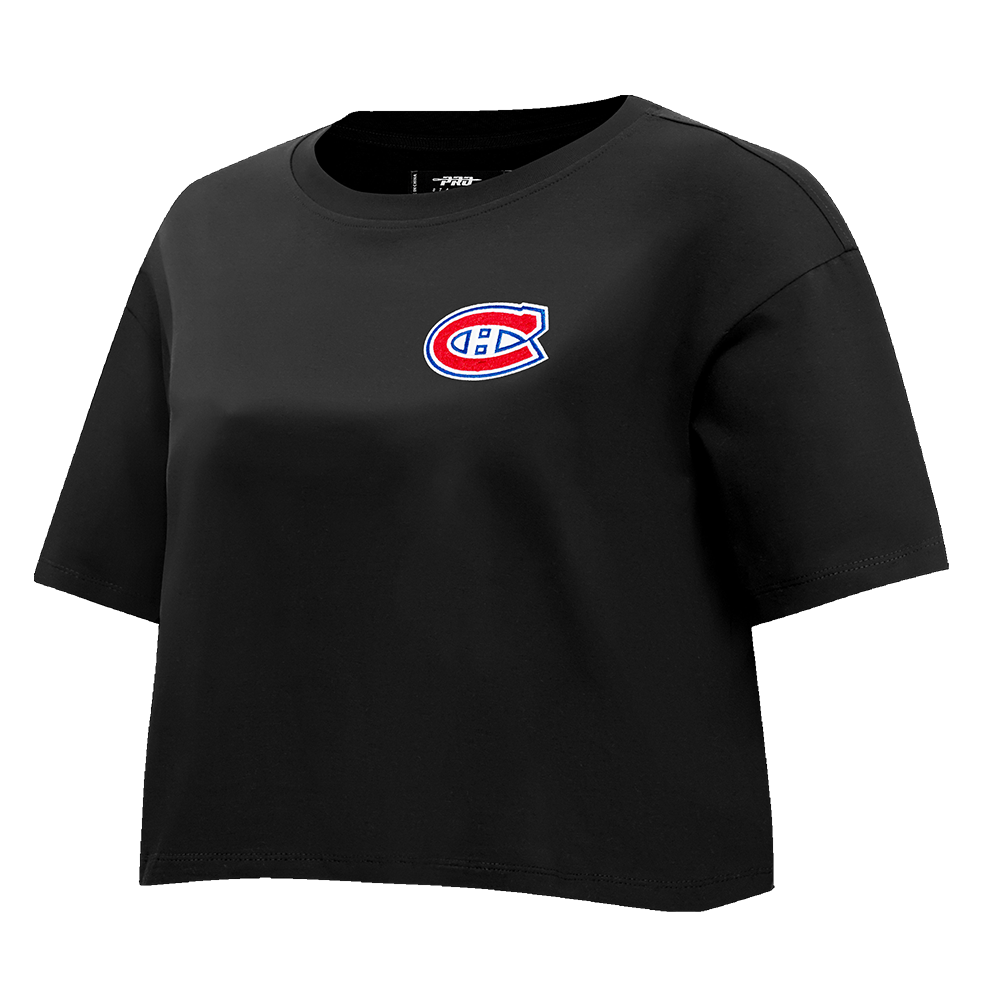 NHL MONTREAL CANADIENS CLASSIC WOMEN'S SINGLE JERSEY BOXY TEE (BLACK)