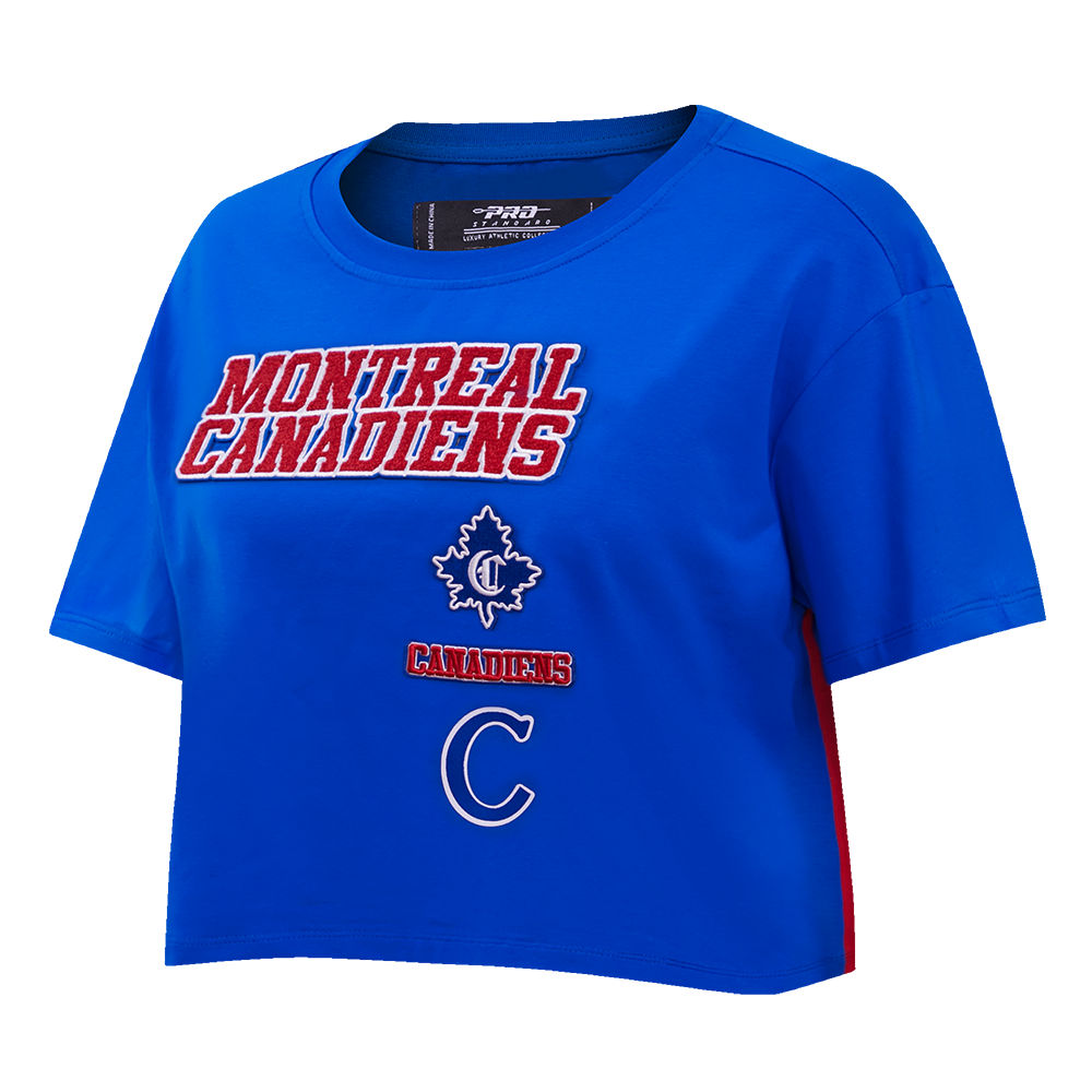 NHL MONTREAL CANADIENS RETRO CLASSIC WOMEN'S BOXY TEE (ROYAL BLUE)
