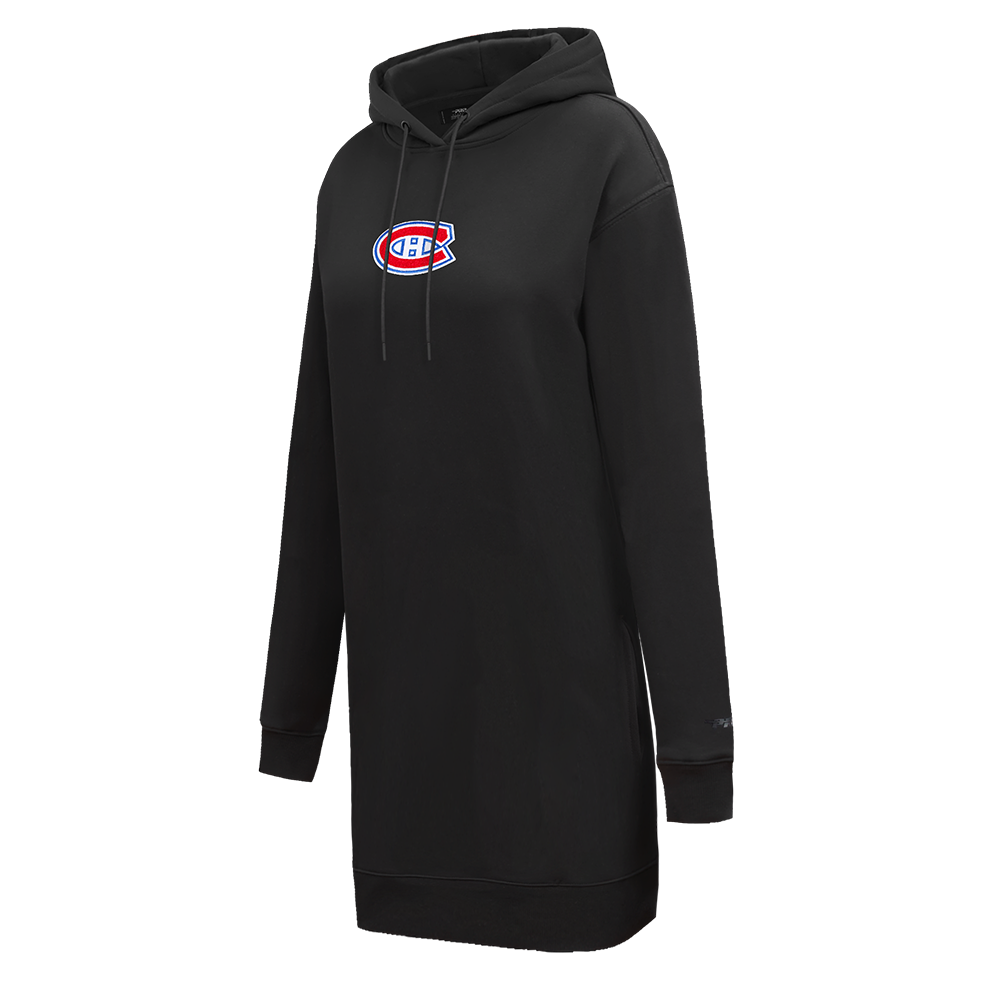 NHL MONTREAL CANADIENS CLASSIC WOMEN'S FLEECE HOODIE DRESS (BLACK)