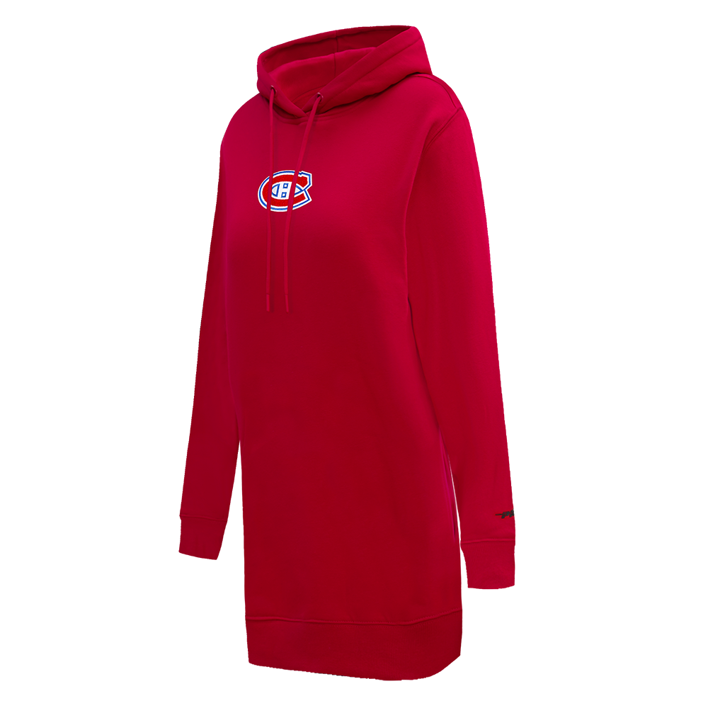 NHL MONTREAL CANADIENS CLASSIC WOMEN'S FLEECE HOODIE DRESS (RED)
