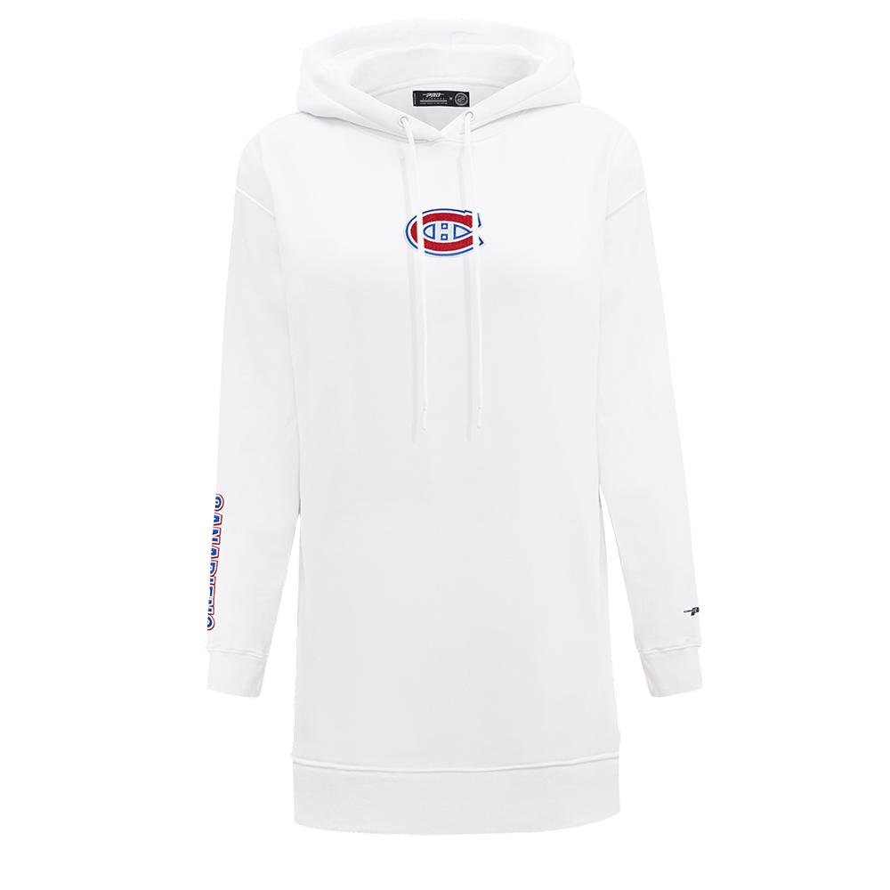 NHL MONTREAL CANADIENS CLASSIC ROBE À CAPUCHON EN MOLLETON POUR FEMME (BLANC)