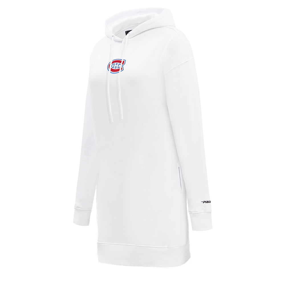 NHL MONTREAL CANADIENS CLASSIC WOMEN'S FLEECE HOODIE DRESS (WHITE)