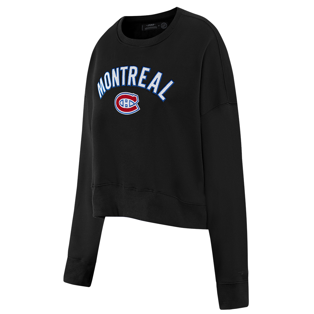 NHL MONTREAL CANADIENS CLASSIC WOMEN'S FLEECE CREWNECK (BLACK)