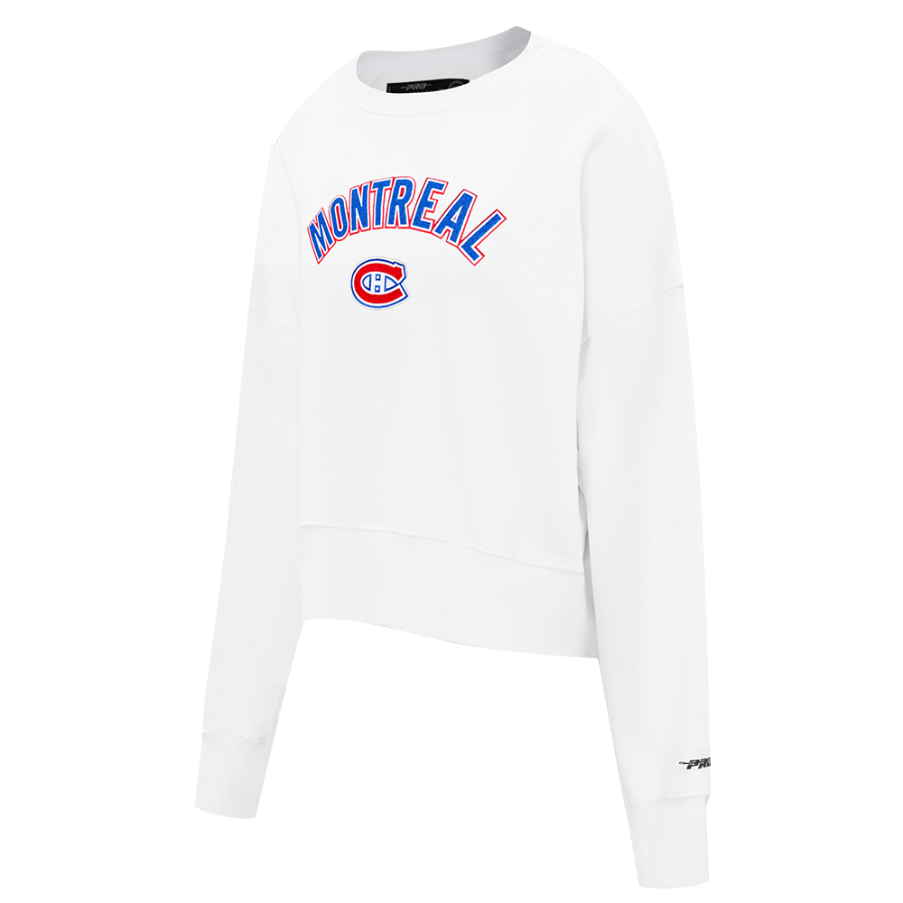 NHL MONTREAL CANADIENS CLASSIC CHANDAIL À COL ROND EN MOLLETON POUR FEMME (BLANC)