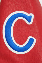 NHL MONTREAL CANADIENS RETRO CLASSIC BLOUSON COLLÉGIAL EN LAINE À BORDS CÔTELÉS POUR FEMME (COQUILLE D'ŒUF/ROUGE)