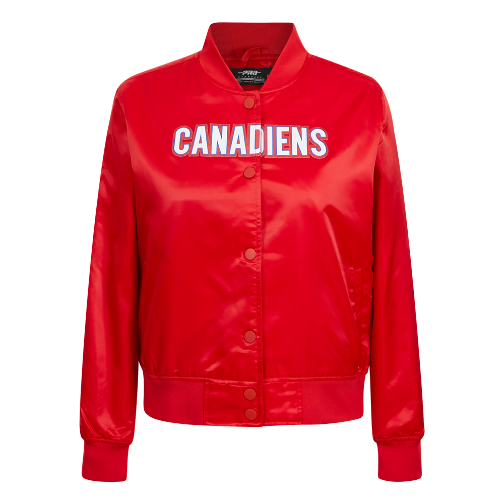 NHL MONTREAL CANADIENS CLASSIC BLOUSON EN SATIN POUR FEMME (ROUGE)