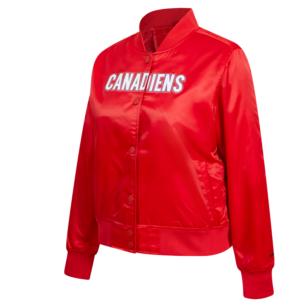 NHL MONTREAL CANADIENS CLASSIC BLOUSON EN SATIN POUR FEMME (ROUGE)