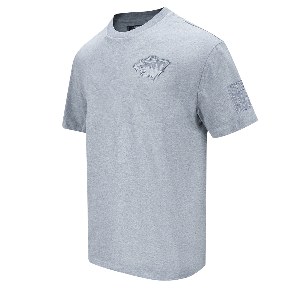 NHL MINNESOTA WILD NEUTRAL T-SHIRT EN JERSEY DE COTON À ÉPAULES TOMBANTES POUR HOMME (GRIS CHINÉ FONCÉ)
