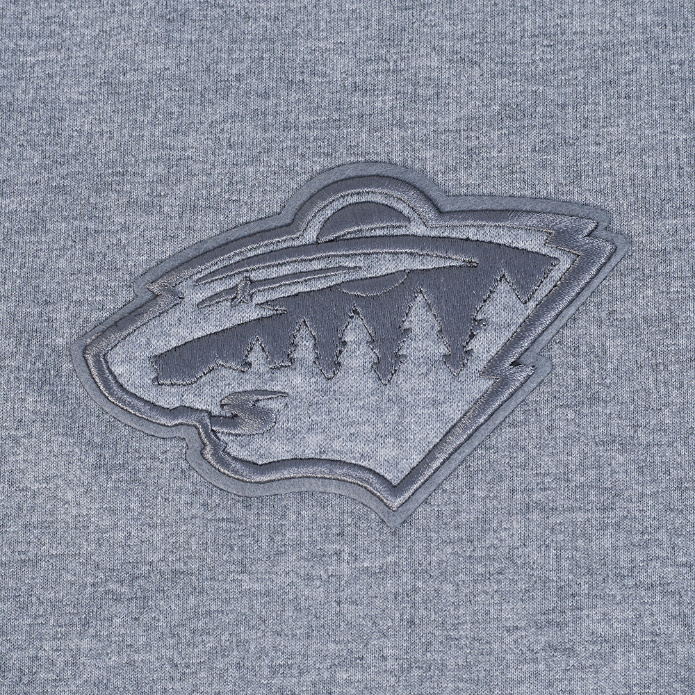NHL MINNESOTA WILD NEUTRAL T-SHIRT EN JERSEY DE COTON À ÉPAULES TOMBANTES POUR HOMME (GRIS CHINÉ FONCÉ)