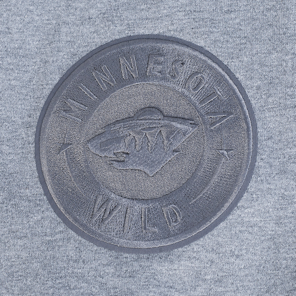 NHL MINNESOTA WILD NEUTRAL T-SHIRT EN JERSEY DE COTON À ÉPAULES TOMBANTES POUR HOMME (GRIS CHINÉ FONCÉ)