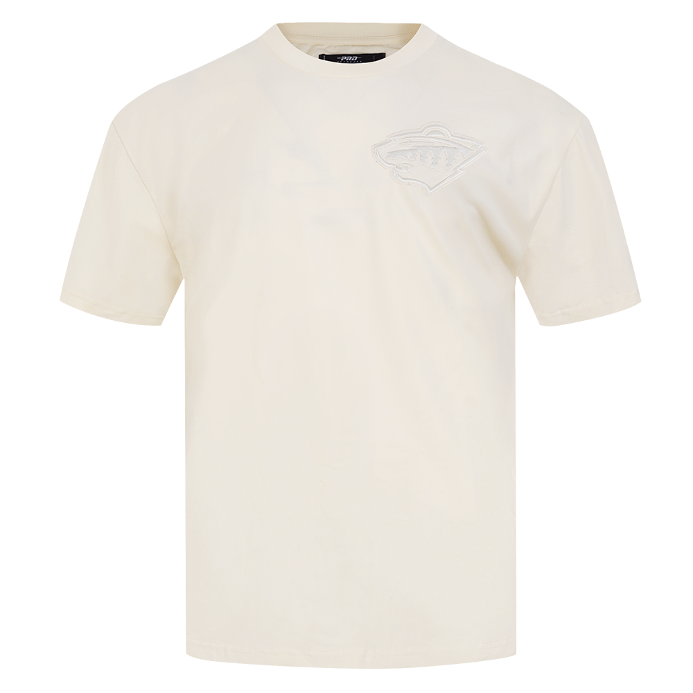 NHL MINNESOTA WILD NEUTRAL T-SHIRT EN JERSEY DE COTON À ÉPAULES TOMBANTES POUR HOMME (COQUILLE D'ŒUF)