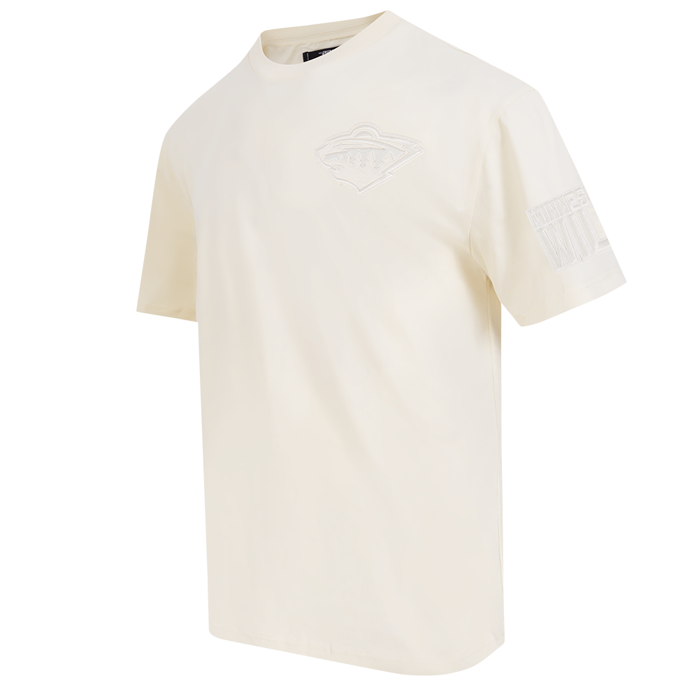 NHL MINNESOTA WILD NEUTRAL T-SHIRT EN JERSEY DE COTON À ÉPAULES TOMBANTES POUR HOMME (COQUILLE D'ŒUF)
