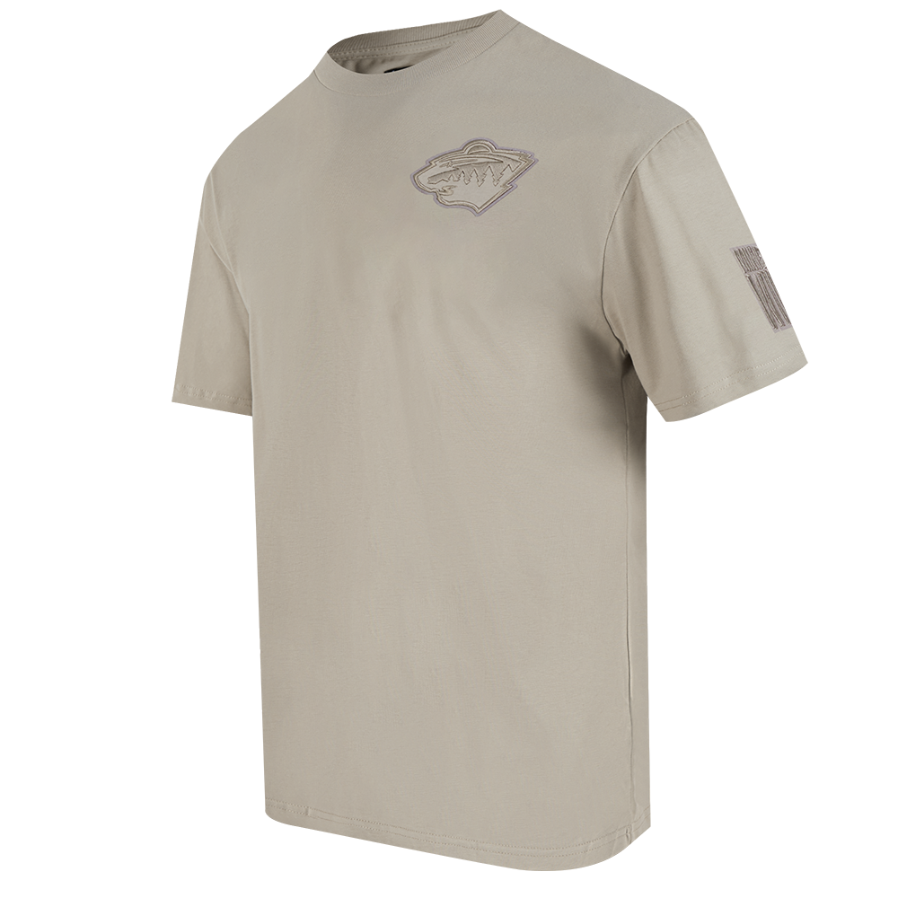 NHL MINNESOTA WILD NEUTRAL T-SHIRT EN JERSEY DE COTON À ÉPAULES TOMBANTES POUR HOMME (TAUPE)