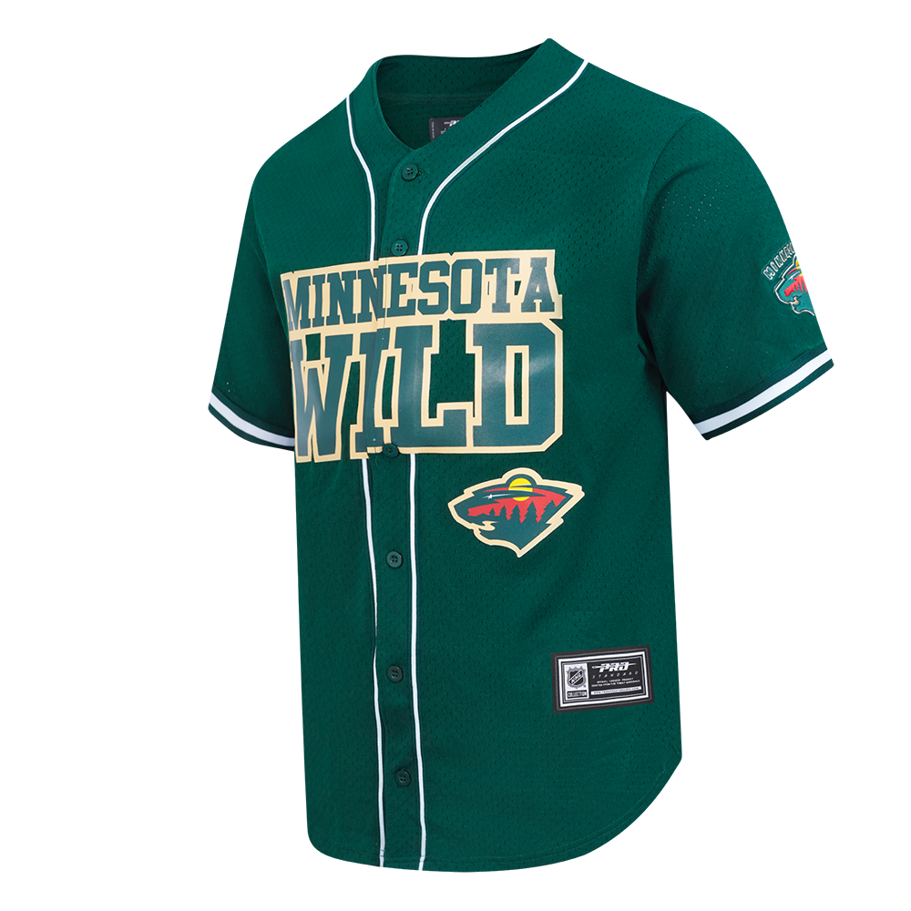 NHL MINNESOTA WILD CLASSIC MESH BUTTON DOWN SHIRT (FOREST GREEN)