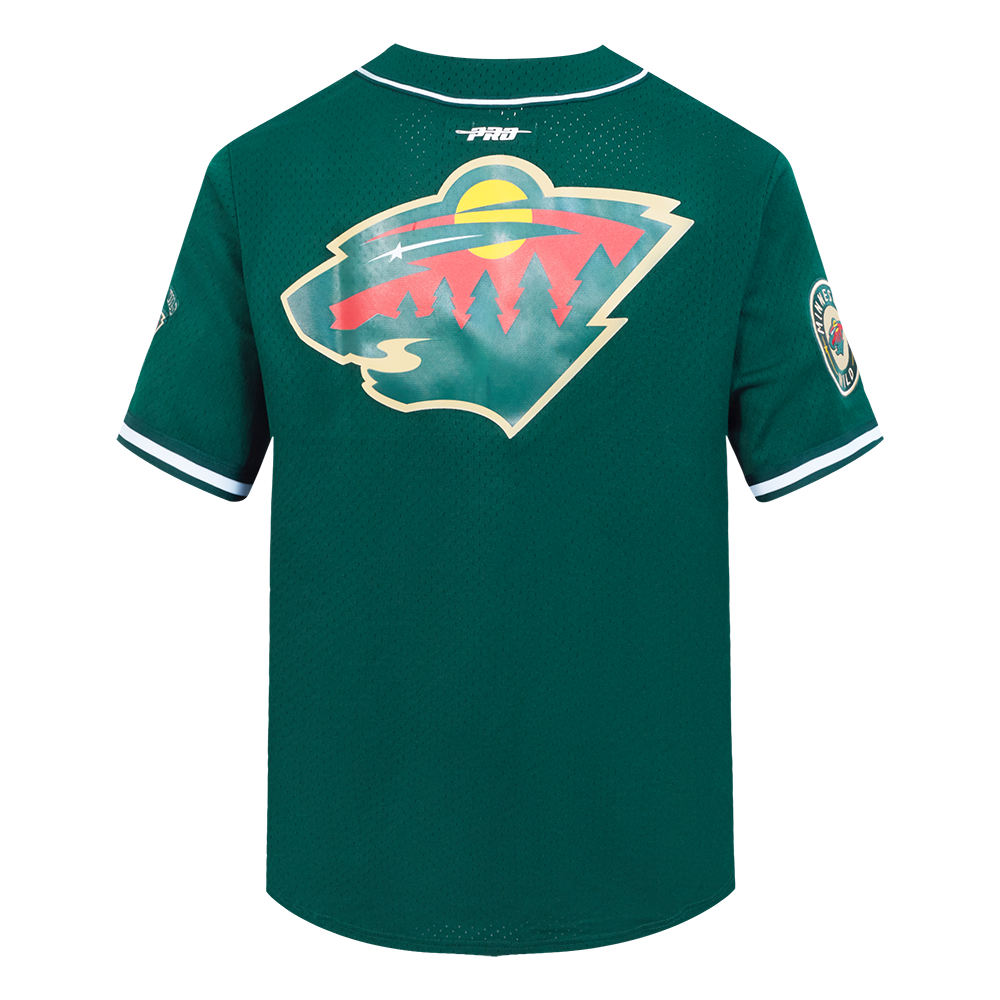 NHL MINNESOTA WILD CLASSIC MESH BUTTON DOWN SHIRT (FOREST GREEN)
