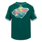 NHL MINNESOTA WILD CLASSIC MESH BUTTON DOWN SHIRT (FOREST GREEN)