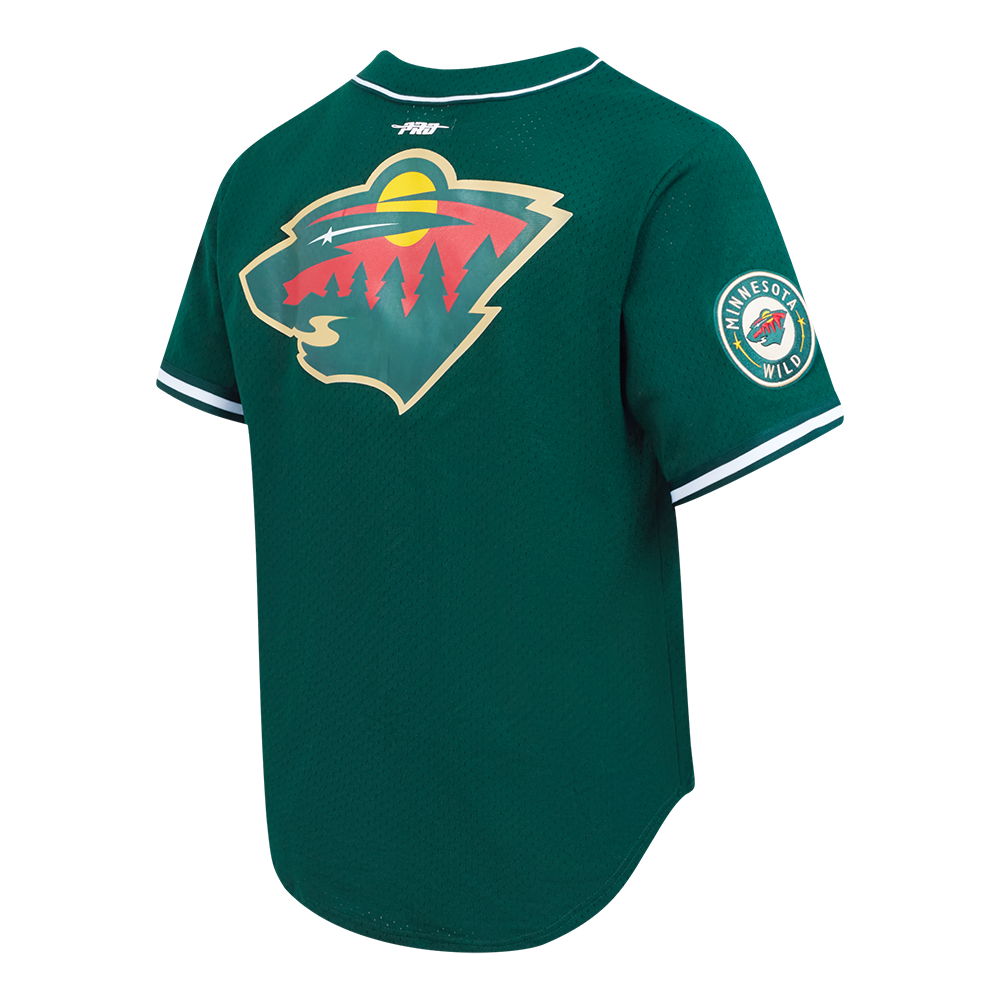 NHL MINNESOTA WILD CLASSIC MESH BUTTON DOWN SHIRT (FOREST GREEN)