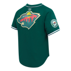 NHL MINNESOTA WILD CLASSIC MESH BUTTON DOWN SHIRT (FOREST GREEN)