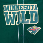 NHL MINNESOTA WILD CLASSIC MESH BUTTON DOWN SHIRT (FOREST GREEN)