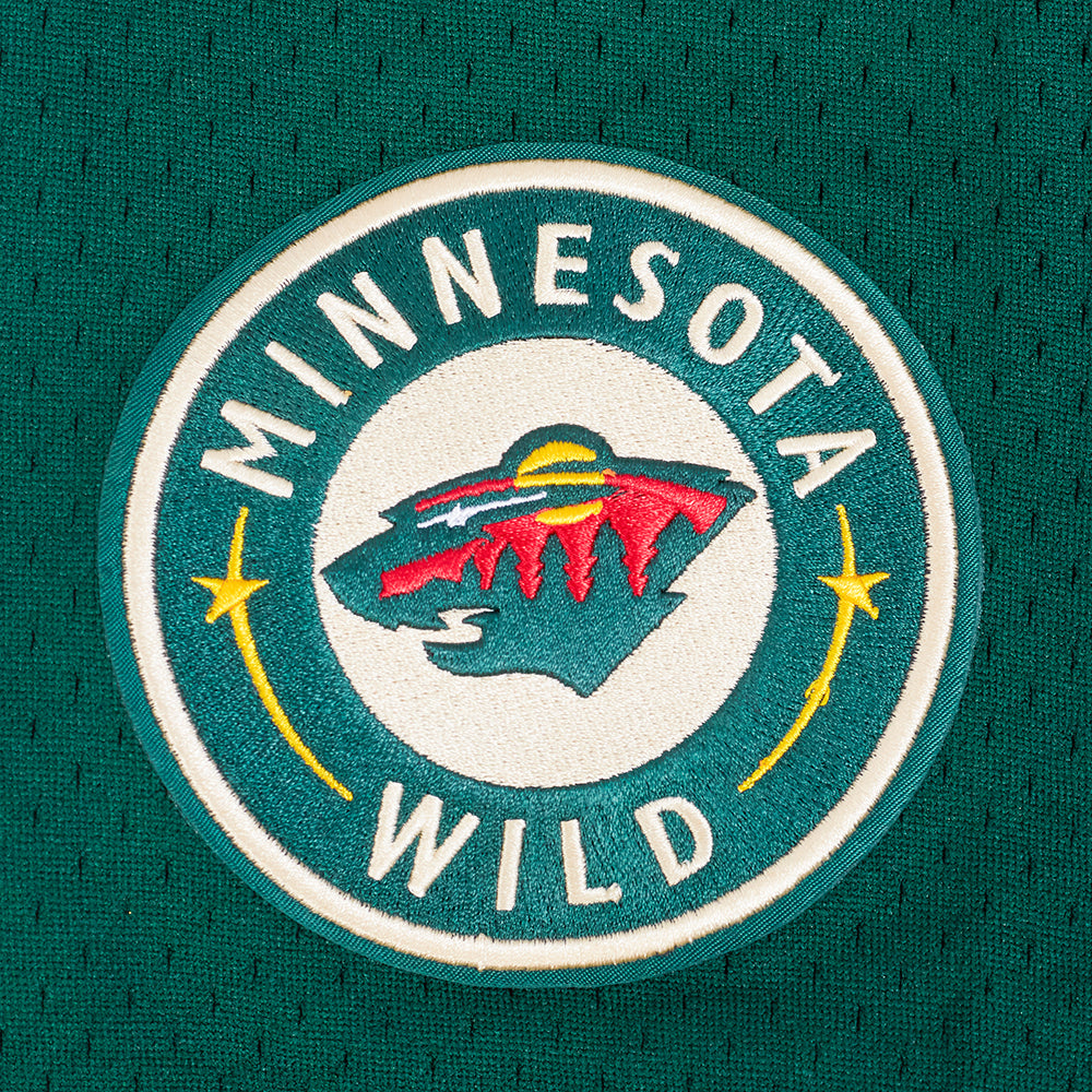 NHL MINNESOTA WILD CLASSIC MESH BUTTON DOWN SHIRT (FOREST GREEN)