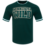 NHL MINNESOTA WILD CLASSIC CHENILLE T-SHIRT EN MAILLE DOUBLE POUR HOMME (VERT FORÊT)