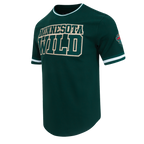 NHL MINNESOTA WILD CLASSIC CHENILLE T-SHIRT EN MAILLE DOUBLE POUR HOMME (VERT FORÊT)