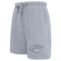NHL MINNESOTA WILD NEUTRAL SHORT EN MOLLETON POUR HOMME POUR HOMME (GRIS CHINÉ FONCÉ)