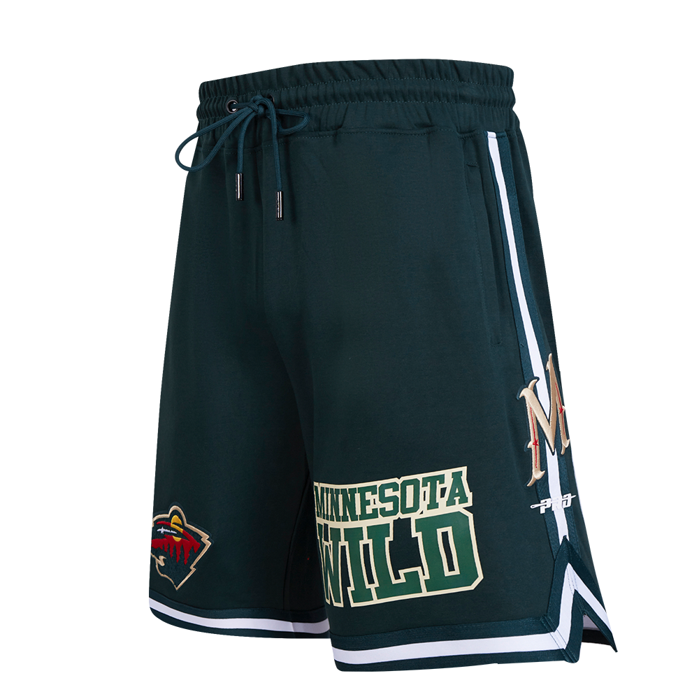NHL MINNESOTA WILD CLASSIC CHENILLE SHORT EN MAILLE DOUBLE POUR HOMME (VERT FORÊT)