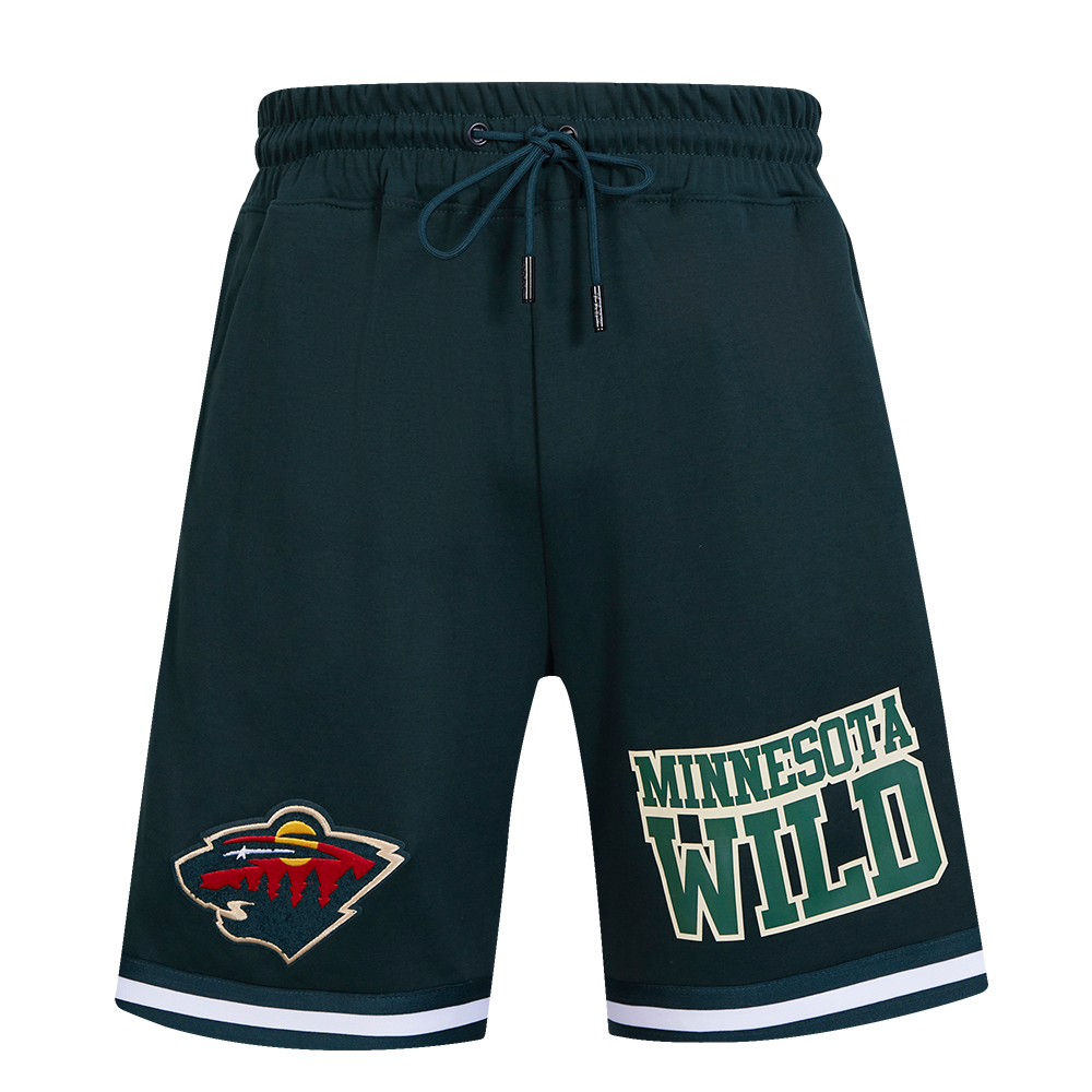 NHL MINNESOTA WILD CLASSIC CHENILLE SHORT EN MAILLE DOUBLE POUR HOMME (VERT FORÊT)
