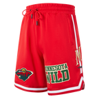 NHL MINNESOTA WILD CLASSIC CHENILLE SHORT EN MAILLE DOUBLE POUR HOMME (ROUGE)