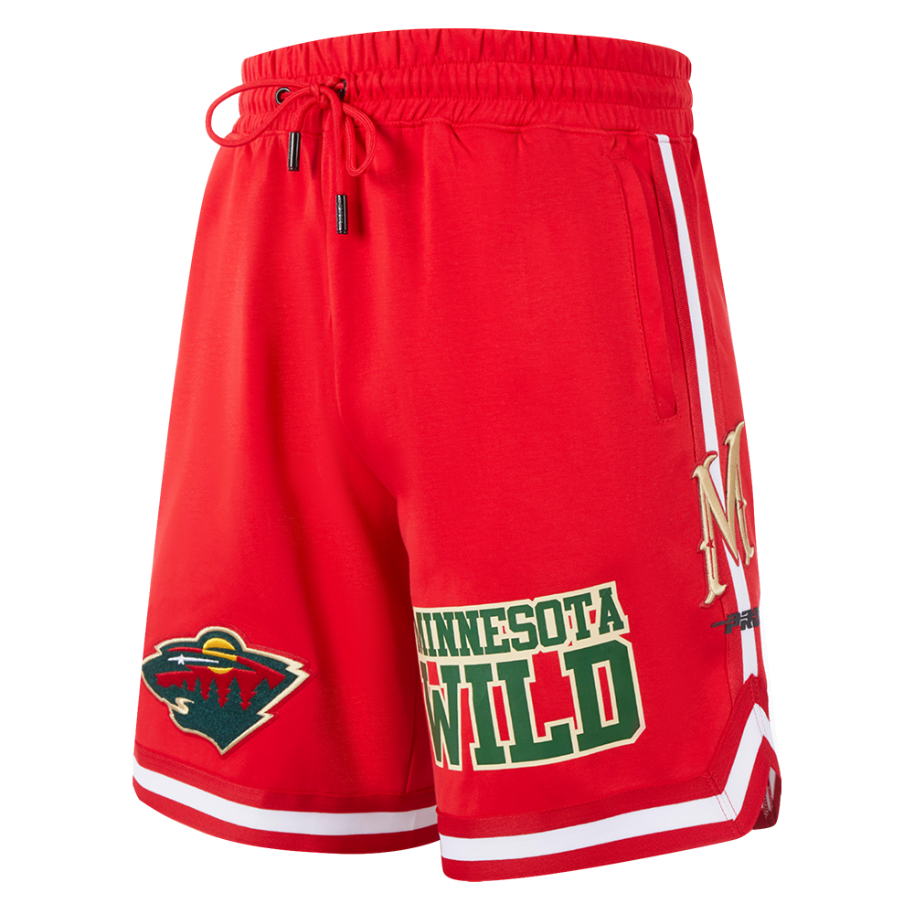 NHL MINNESOTA WILD CLASSIC CHENILLE SHORT EN MAILLE DOUBLE POUR HOMME (ROUGE)