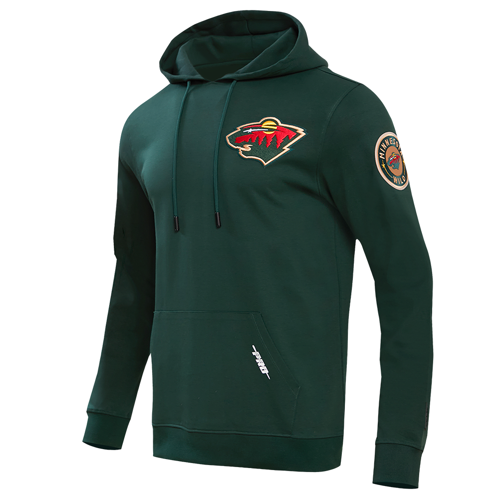NHL MINNESOTA WILD CLASSIC CHENILLE MEN'S PULLOVER HOODIE (FOREST GREEN)