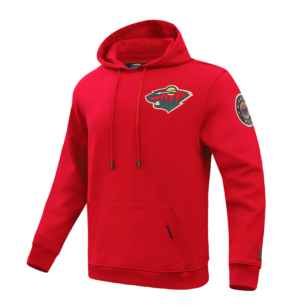 NHL MINNESOTA WILD CLASSIC CHENILLE MEN'S DK PO HOODIE (RED)