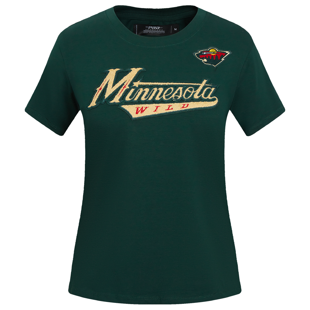 NHL MINNESOTA WILD CLASSIC T-SHIRT AJUSTÉ EN JERSEY SIMPLE POUR FEMME (VERT FORÊT)