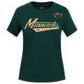 NHL MINNESOTA WILD CLASSIC T-SHIRT AJUSTÉ EN JERSEY SIMPLE POUR FEMME (VERT FORÊT)