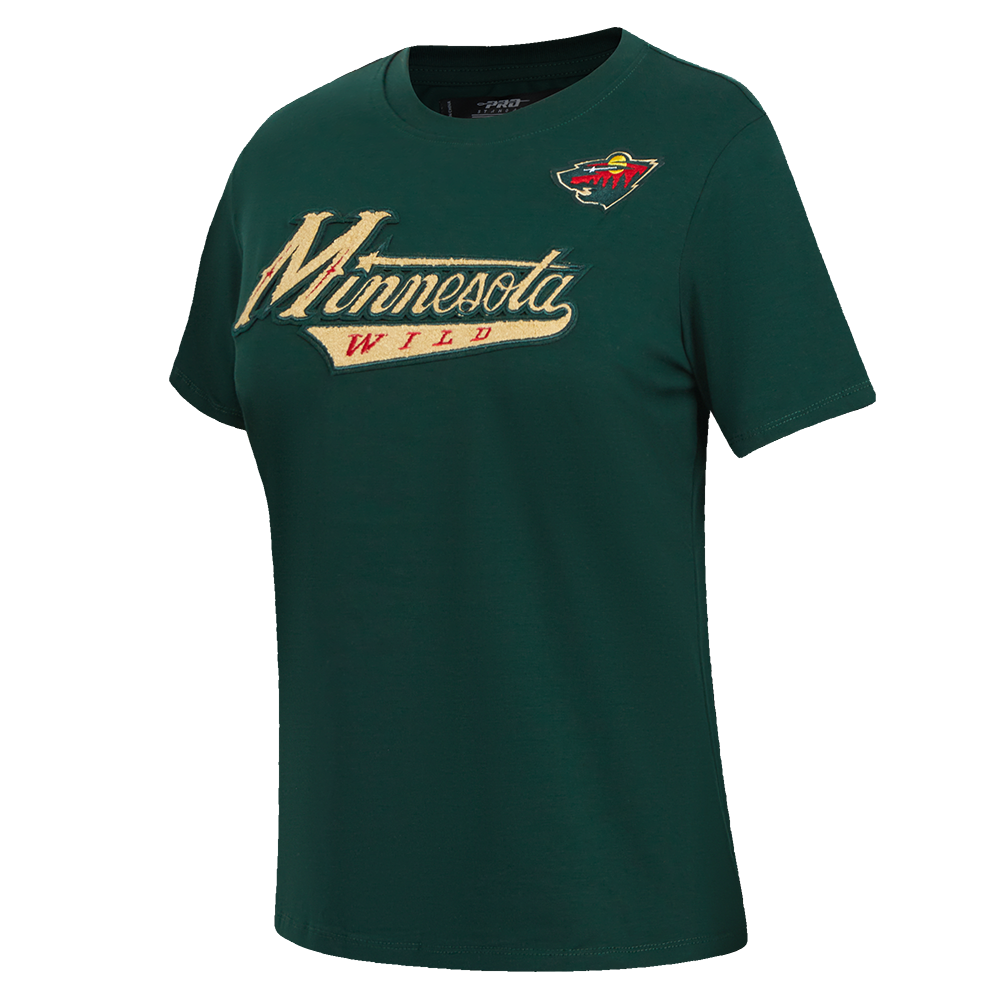 NHL MINNESOTA WILD CLASSIC T-SHIRT AJUSTÉ EN JERSEY SIMPLE POUR FEMME (VERT FORÊT)