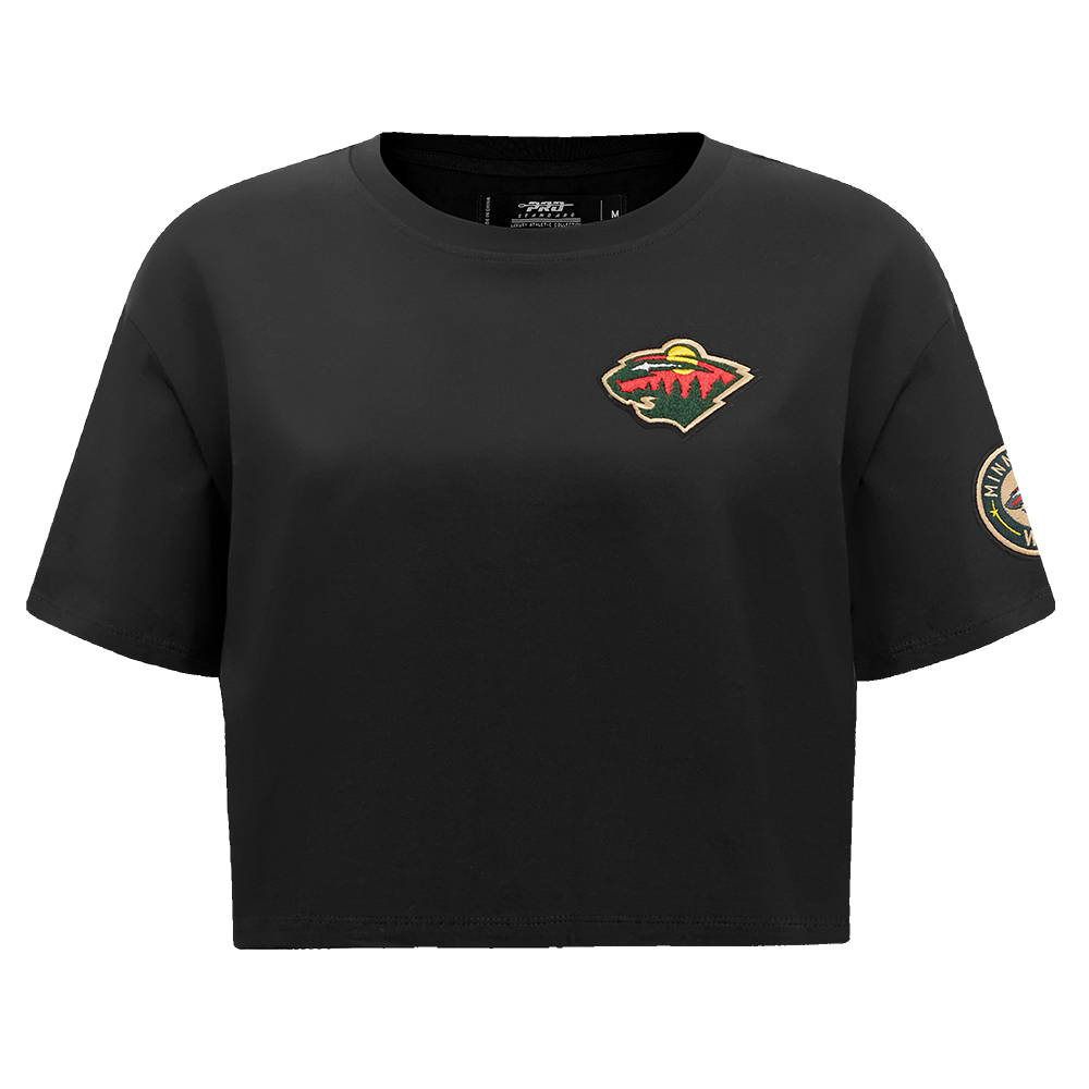 NHL MINNESOTA WILD CLASSIC T-SHIRT À COUPE CARRÉE POUR FEMME (NOIR)
