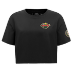 NHL MINNESOTA WILD CLASSIC T-SHIRT À COUPE CARRÉE POUR FEMME (NOIR)