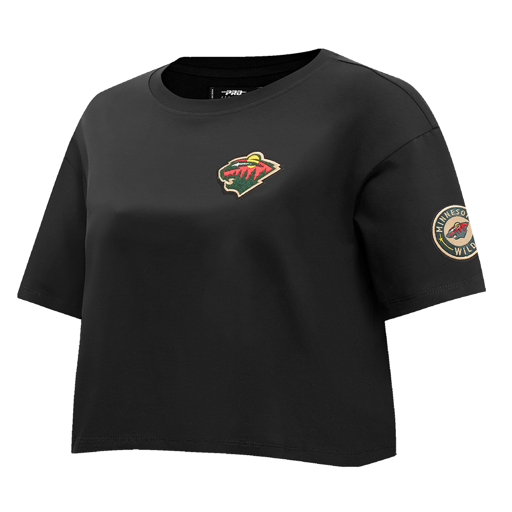NHL MINNESOTA WILD CLASSIC T-SHIRT À COUPE CARRÉE POUR FEMME (NOIR)
