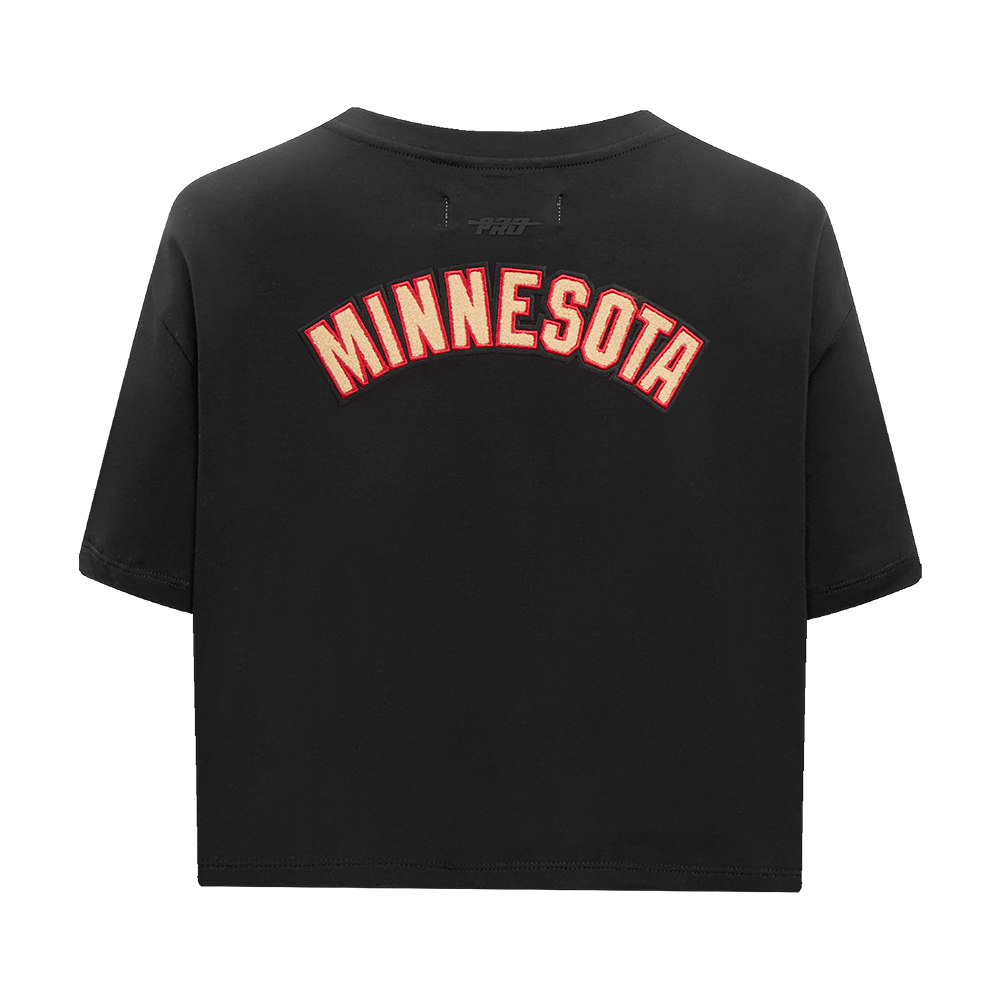 NHL MINNESOTA WILD CLASSIC T-SHIRT À COUPE CARRÉE POUR FEMME (NOIR)
