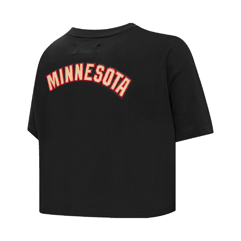 NHL MINNESOTA WILD CLASSIC T-SHIRT À COUPE CARRÉE POUR FEMME (NOIR)