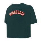 NHL MINNESOTA WILD CLASSIC T-SHIRT EN JERSEY SIMPLE À COUPE CARRÉE POUR FEMME (VERT FORÊT)