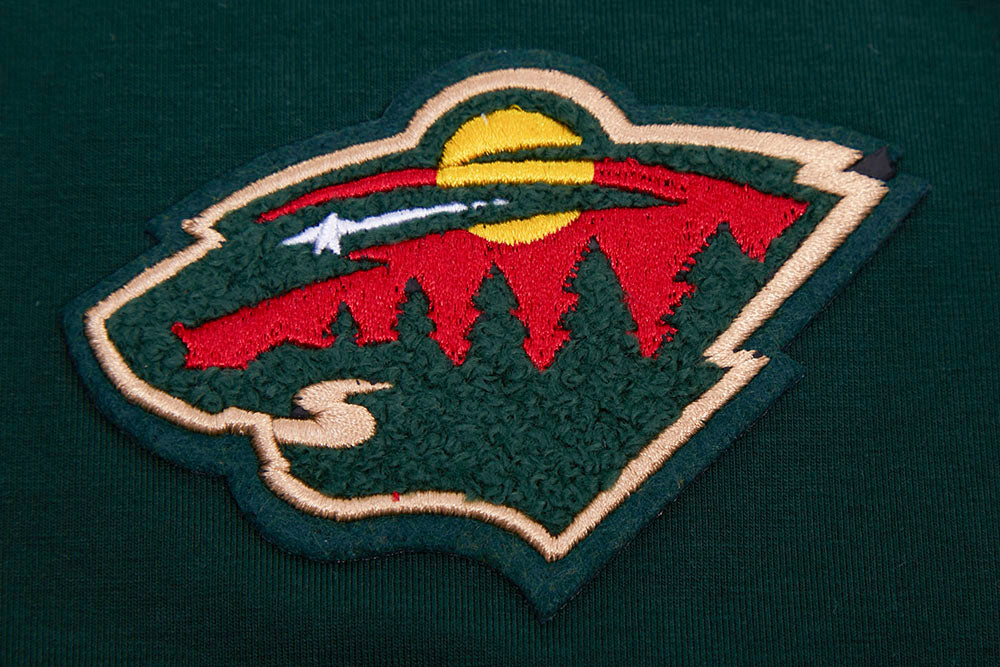 NHL MINNESOTA WILD CLASSIC T-SHIRT EN JERSEY SIMPLE À COUPE CARRÉE POUR FEMME (VERT FORÊT)