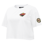 NHL MINNESOTA WILD CLASSIC T-SHIRT À COUPE CARRÉE POUR FEMME (BLANC)
