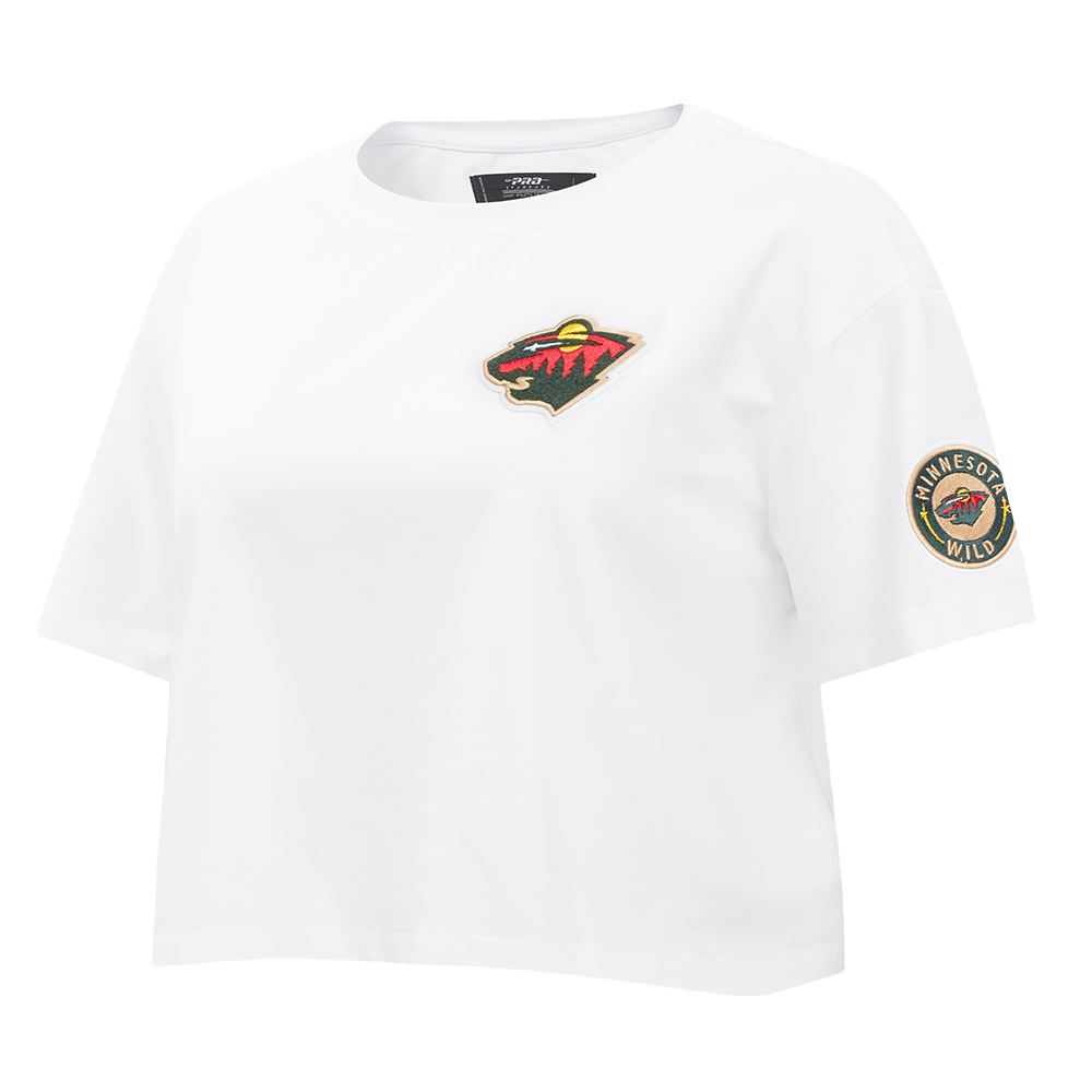 NHL MINNESOTA WILD CLASSIC T-SHIRT À COUPE CARRÉE POUR FEMME (BLANC)