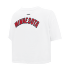 NHL MINNESOTA WILD CLASSIC T-SHIRT À COUPE CARRÉE POUR FEMME (BLANC)