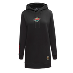 NHL MINNESOTA WILD CLASSIC WOMEN'S FLEECE HOODIE DRESS (BLACK)