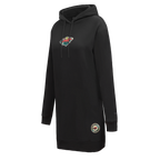 NHL MINNESOTA WILD CLASSIC WOMEN'S FLEECE HOODIE DRESS (BLACK)