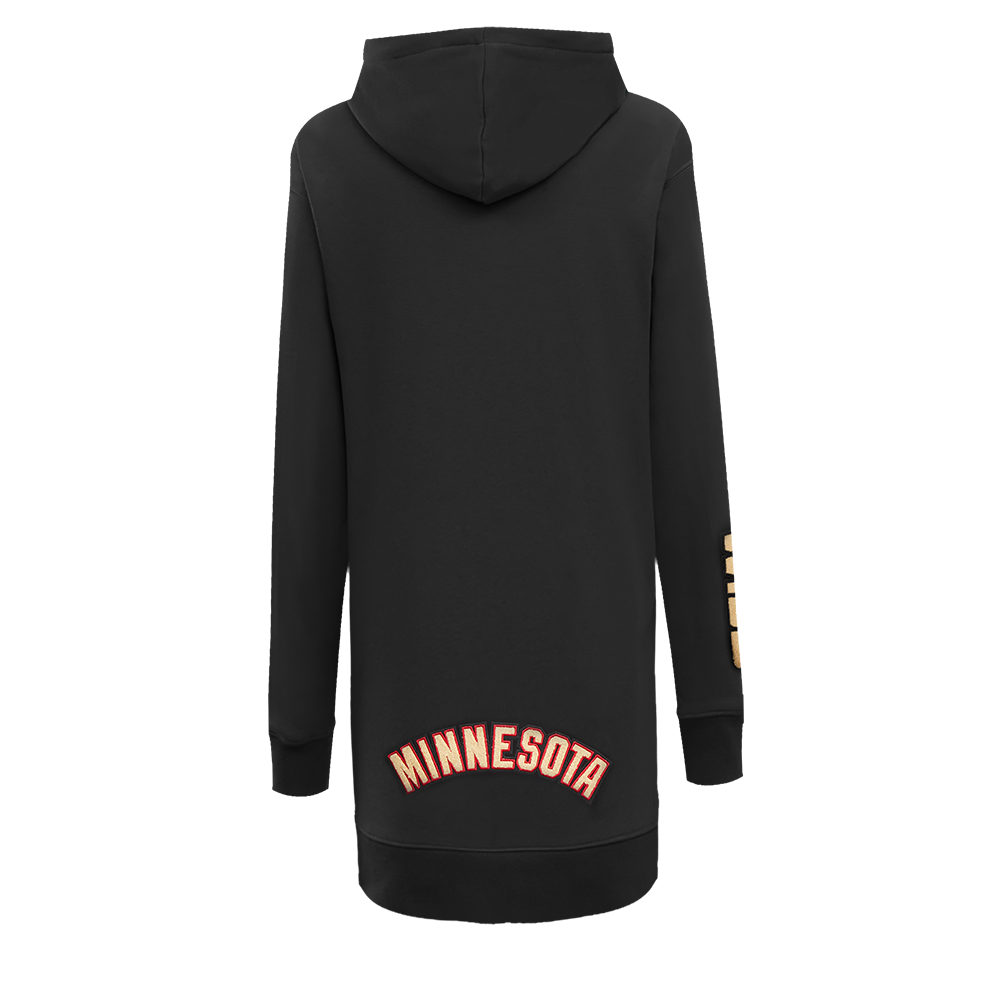 NHL MINNESOTA WILD CLASSIC WOMEN'S FLEECE HOODIE DRESS (BLACK)
