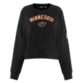 NHL MINNESOTA WILD CLASSIC WOMEN'S FLEECE CREWNECK (BLACK)